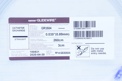 Terumo GS35263A Radifocus Glidewire Radiopaque 0.035 inch x 260 cm. x 3 cm. (x)